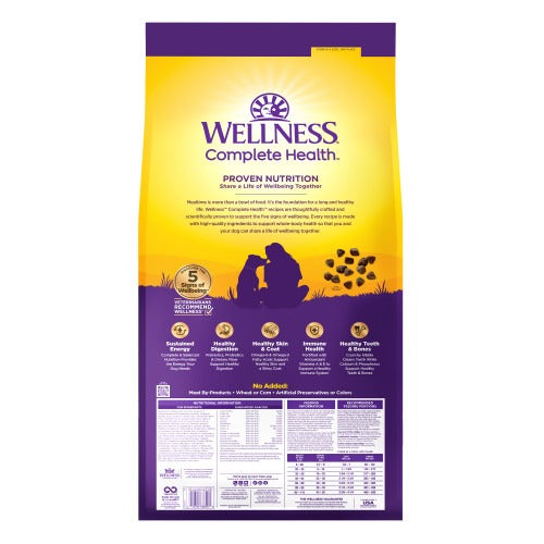 Wellness Complete Health Adult Dry Dog Food, Wholesome Grain Kibble, Natural, Chicken and Oatmeal Recipe, 30 lb Bag